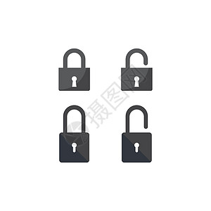 它制作图案挂锁标志矢量图标互联网电脑钥匙安全金属隐私储物柜网络标识密码图片