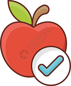苹果绿色饮食果味叶子插图水果白色维生素食物艺术图片
