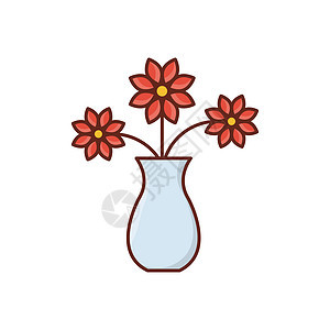 花花瓶叶子植物房间插图装饰风格花束图片
