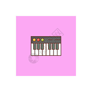 钢琴插图艺术白色合成器乐器旋律黑色音乐键盘钥匙图片