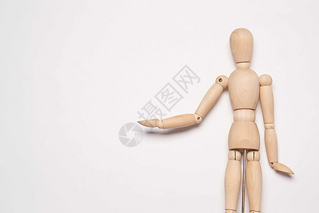 制造物体光背景的木制人造假人人体身体商业木偶男人男性模型玩具白色艺术家图片