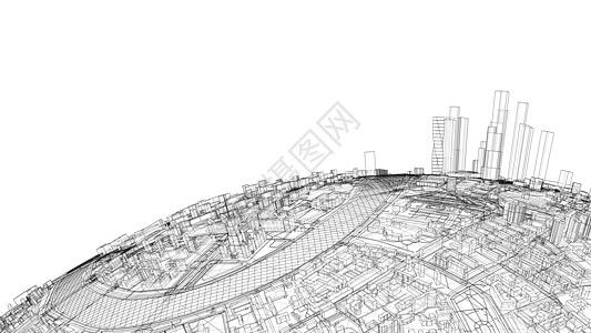 3d 城市领域 韦克托建筑景观绘画世界插图活力蓝图行星街道地球图片