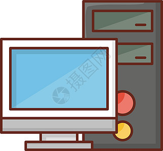 计算机电脑硬件桌面白色屏幕互联网办公室展示技术网络黑色背景图片