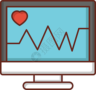 医疗监视器插图病人字形脉冲心电图药品屏幕压力医院图片