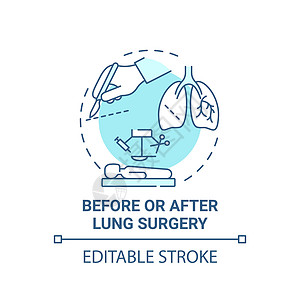 肺部手术前后蓝色概念 ico图片