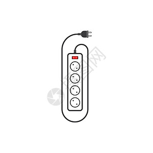 它制作图案的延长线简单矢量图标技术插座电缆控制安全适配器力量活力电气金属图片