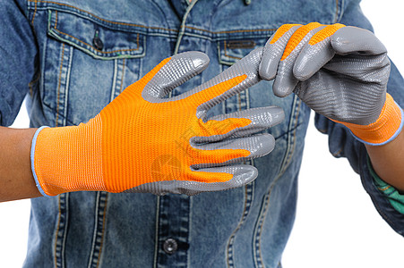 涂有非滑过的手套打扫工业纺织品防滑工作安全园艺橡皮目的乳胶图片