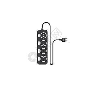 它制作图案的延长线简单矢量图标适配器电气连接器电缆插图插座控制安全电压技术图片