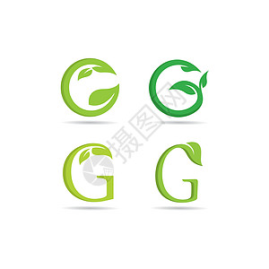 生态绿色自然矢量图标概念它制作图案标识身份营销插图名片植物叶子公司字母商业图片