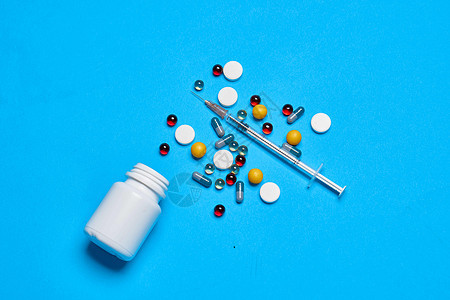 化学抗生素治疗保健听诊器特写帮助医院科学治愈疼痛化学品剂量药物药品蓝色药剂图片