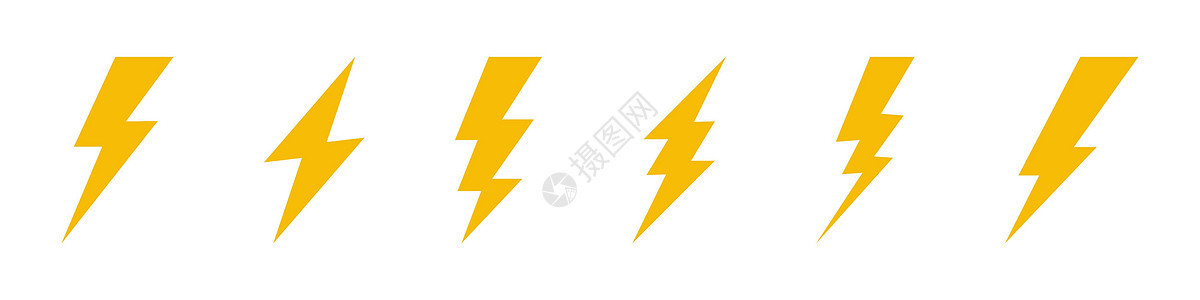 不同的 flash 图标符号集电气标识充值闪电战危险速度插图力量季节霹雳图片