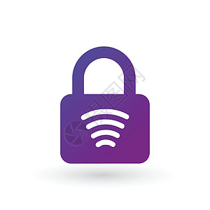 NFC 通信安全支付锁图标矢量插图隔离在白色背景上 干净的设计图片
