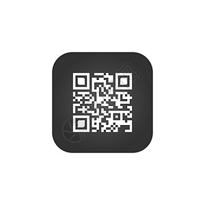 Qr 代码签名创意应用程序 扫描代码符号 圆形方形按钮 在白色背景上孤立的矢量图销售条码二维码手机徽章技术电脑商业正方形编码图片