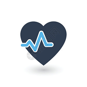 用于医疗应用程序网络报告演示的心跳心跳脉冲平面矢量图标 在白色背景上隔离的矢量图海浪有氧运动韵律频率医院压力心脏病学生活监视器插图片