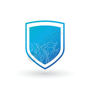 电路板数字线路上的网络安全 在白色背景上孤立的矢量图防火墙保障电脑数据母板活力隐私电子产品犯罪电路图片