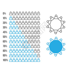 图表用户图标统计和层次结构的矢量图解图片