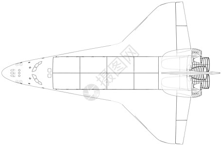 航天飞机  3 的矢量渲染插图旅游旅行飞机技术宇宙草图航班星系飞船图片
