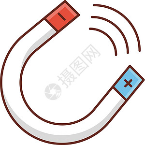 磁磁铁科学实验室吸引力马蹄铁黑色插图技术金属实验磁性图片