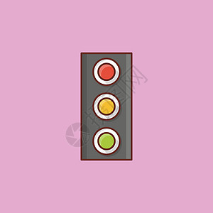信号插图安全红绿灯警告运输绿色街道危险黄色图片