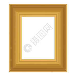 方形金色复古木制框架适合您的设计 复古封面 放置文本 用于绘画或照片的复古古董金色漂亮矩形框 它制作图案矢量模板金子插图边界风格图片