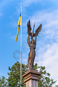 乌克兰Ternopil独立纪念物雕像纪念碑建筑学多云公园旅行旅游建筑历史正方形图片