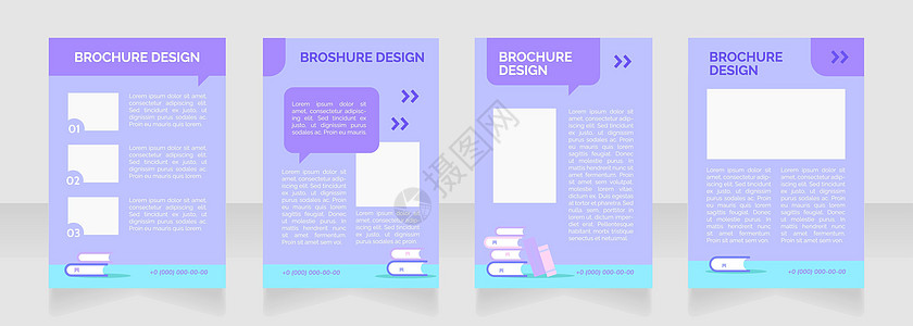 私人学费广告空白小册子布局设计 垂直海报模板集 带有文本的空复制空间 预制的公司报告集合 可编辑传单纸页图片