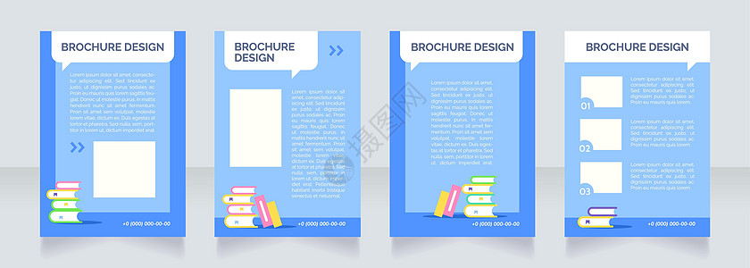 公立小学招生空白小册子版式设计 垂直海报模板集 带有文本的空复制空间 预制的公司报告集合 可编辑传单纸页图片