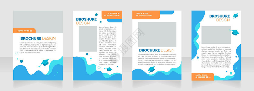 本科入学空白小册子版式设计 学生准备 垂直海报模板集 带有文本的空复制空间 预制的公司报告集合 可编辑传单纸页背景图片