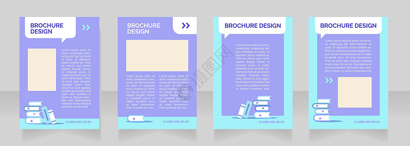 儿童在线学校空白小册子布局设计 课程宣传 垂直海报模板集 带有文本的空复制空间 预制的公司报告集合 可编辑传单纸页图片