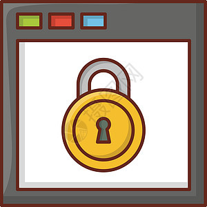 锁互联网挂锁插图密码隐私保障钥匙电脑安全背景图片