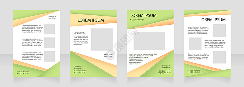 绿色学校空白小册子布局设计 环保工程 垂直海报模板集 带有文本的空复制空间 预制的公司报告集合 可编辑传单纸页图片