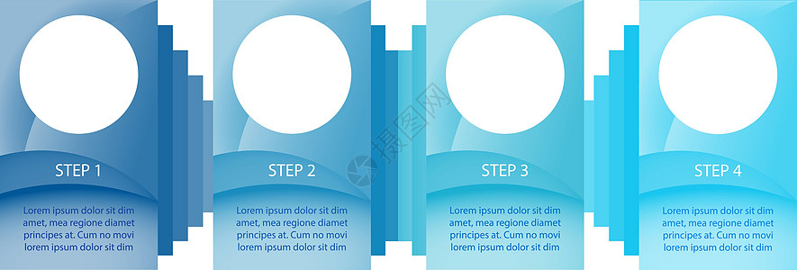 职业发展信息图表设计模板 项目解决方案 带有空白复制空间的抽象矢量信息图 具有 4 个步骤序列的教学图形 可视化数据呈现图片
