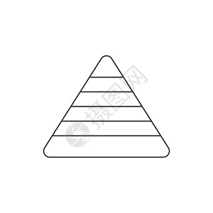 图表的金字塔 具有 6 个步骤级别的线性图表 在白色背景上孤立的矢量图图片