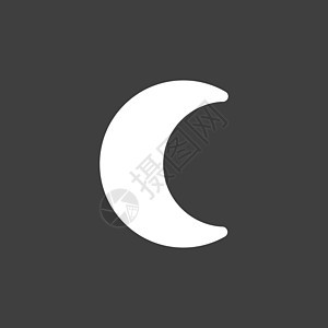 年轻的月亮矢量平面图标 天气信号气象黑色新月天空宇宙月光轨道天文学月球天堂图片
