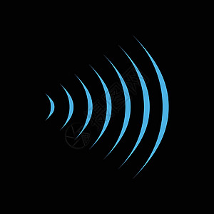 wifi 声音信号连接声音无线电波标志符号 在黑色背景上隔离的矢量图科学天线立体声收音机插图体积计算墙纸歌曲均衡器背景图片