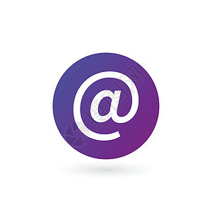 矢量紫色电子邮件互联网图标按钮 在白色背景上孤立的矢量图图片