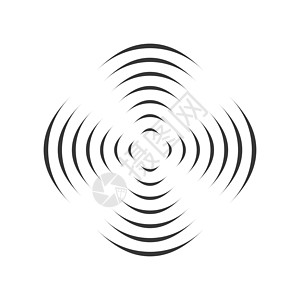 用于旋转螺旋桨的对称几何装饰图案 黑色圆圈线  3d 光学错觉效果 在白色背景上孤立的矢量图图片