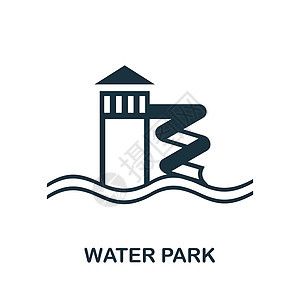 水上乐园图标 游乐园系列中的简单元素 用于网页设计模板信息图表和 mor 的创意水上乐园图标图片