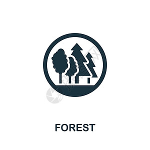 来自澳大利亚收藏的森林图标 用于模板网页设计和信息图表的简单线条森林图标图片
