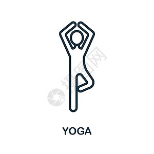 来自替代医学收藏的瑜伽图标 用于模板网页设计和信息图表的简单线条瑜伽图标图片