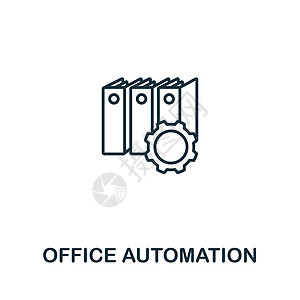 来自人工智能集合的办公自动化图标 用于模板网页设计和信息图形的简单线条办公自动化图标图片