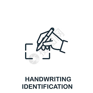 身份验证集合中的手写识别图标 用于模板网页设计和信息图形的简单线元素手写识别符号背景图片