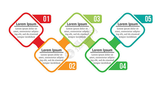 带有 5 个选项或步骤的矢量信息图方块 经营理念的信息图表 可用于演示工作流布局流程图流程图信息图背景图片