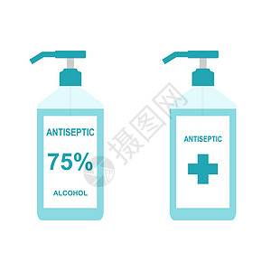 防腐瓶图标平面样式药品消毒剂细菌化妆品插图消毒液体流感肥皂瓶子图片