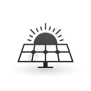 太阳能电池板和太阳 生态概念 环保技术 在白色背景上孤立的矢量图背景图片