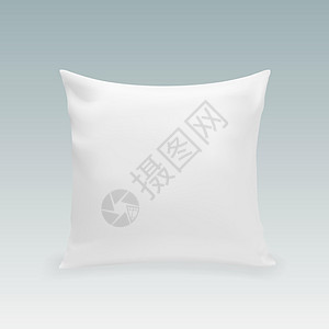空白白色方形枕头小憩柔软度卧室床单伴侣寝具棉布纺织品正方形羽毛图片