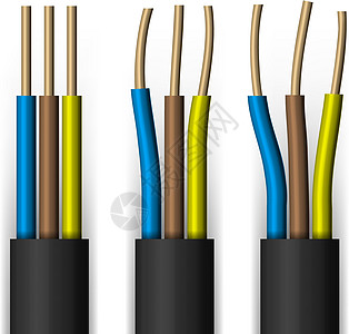 抽象多彩铜线接线工业电缆危险数据互联网力量活力技术电讯图片