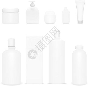 化妆品套装隔离 塑料化妆品瓶和管 美容产品 洗发水模板图片