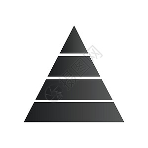 金字塔信息图表 三角图表图表方案与四个步骤选项零件流程 商业战略成功 在白色背景上孤立的矢量图图片