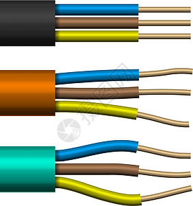 抽象多彩铜线危险电讯技术工业电缆互联网力量电子活力金属图片